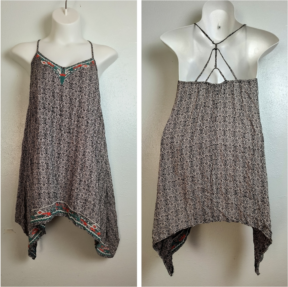 ANGIE Casual Spaghetti Strap Asymmetrical Hem Dress Women's Size Large L
